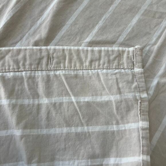 Threshold Shower Curtain Beige & White Striped 100% Cotton 67" x 68.5" - Picture 5 of 11